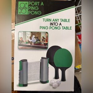 Desktop Mini Portable Ping Pong Set with Green Paddles